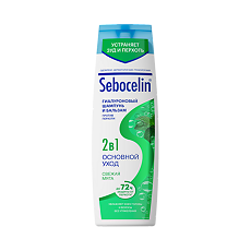 Купить Sebocelin Гиалуроновый шампунь и бальзам 2 в 1 против перхоти Свежая мята 400 мл 1 шт цена