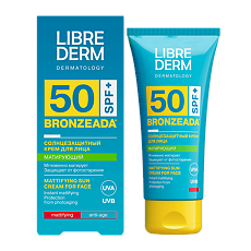 Купить Librederm Bronzeada Солнцезащитный матирующий крем для лица SPF50 50 мл 1 шт цена