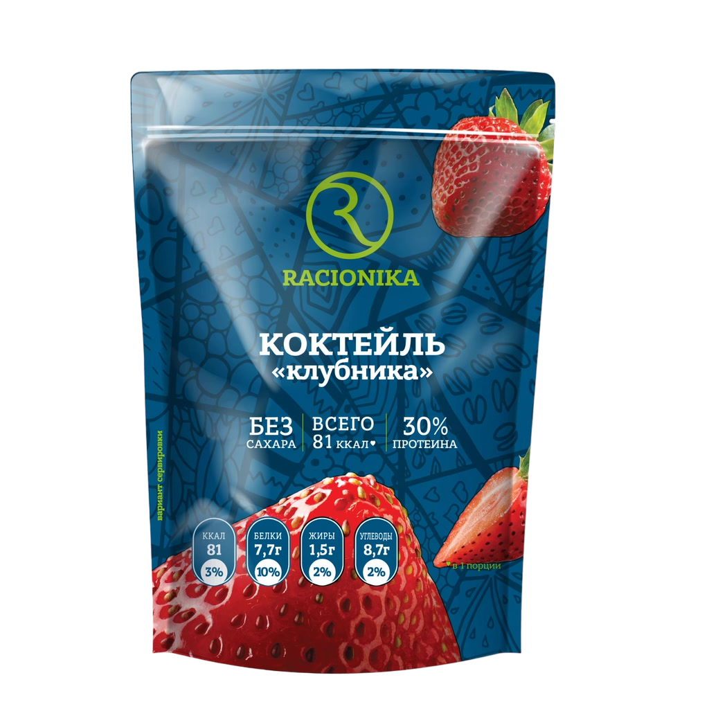 Рационика Диет Коктейль диетический со вкусом клубники дойпак 275 г 1 ...