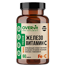 Купить Железо+Витамин С OVERvit капсулы массой 370 мг 60 шт цена