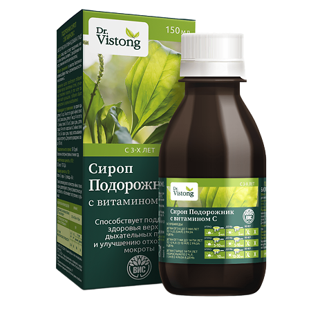 Dr.Vistong Подорожника с витамином С с сахаром фл по 150 мл 1 шт