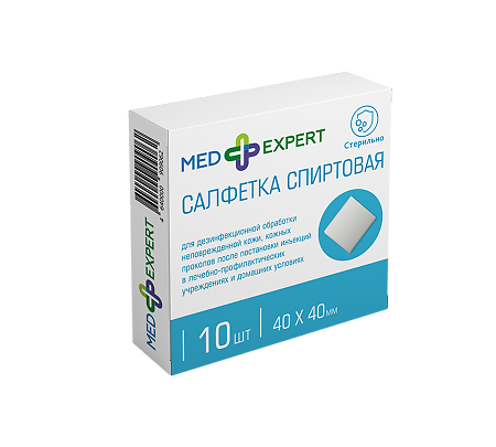 Med Expert Салфетка спиртовая стерильная 40х40 мм 10 шт