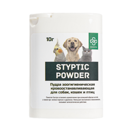 Styptic Powder Пудра зоогигиеническая кровоостанавливающая для собак, кошек и птиц 10 г