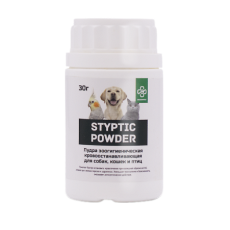 Styptic Powder Пудра зоогигиеническая кровоостанавливающая для собак, кошек и птиц 30 г