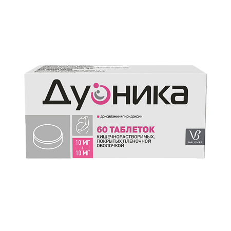 Дуоника таблетки кишечнорастворимые покрыт.плен.об. 10 мг+10 мг 60 шт