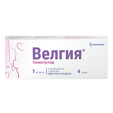 Изображение товара Велгия раствор для подкожного введ 1 мг/доза 3 мл шприц-ручка 1 шт+иглы 5 шт 1 уп