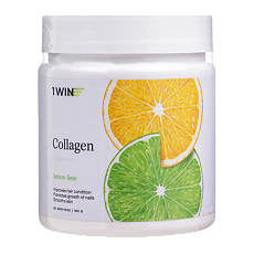 Изображение товара 1WIN Коллаген + витамин С / Collagen + Vitamin C Лимон-Лайм порошок банка 180г 30 порций