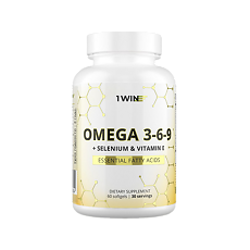 Купить 1WIN Oмега 3-6-9 + Селен и Витамин Е / Omega 3-6-9 + selenium and vitamin E капсулы массой 790 мг 60 шт цена