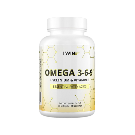 1WIN Oмега 3-6-9 + Селен и Витамин Е / Omega 3-6-9 + selenium and vitamin E капсулы массой 790 мг 60 шт