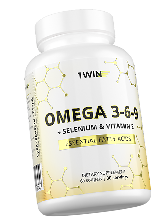 1WIN Oмега 3-6-9 + Селен и Витамин Е / Omega 3-6-9 + selenium and vitamin E капсулы массой 790 мг 60 шт
