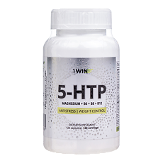 Изображение товара 1WIN 5-НТР с магнием и витаминами группы В / 5-HTP with Magnesium and B Vitamins капсулы массой 525 мг 120 шт