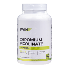 Изображение товара 1WIN Хрома пиколинат + витамин С / Chromium picolinate + vitamin C капсулы массой 410 мг 60 шт