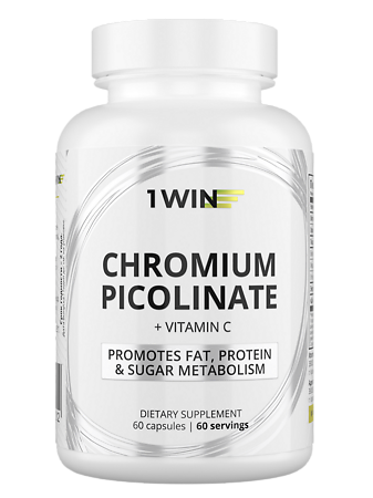1WIN Хрома пиколинат + витамин С / Chromium picolinate + vitamin C капсулы массой 410 мг 60 шт