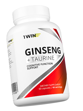 1WIN Женьшень + таурин / Ginseng + taurine капсулы массой 675 мг 60 шт