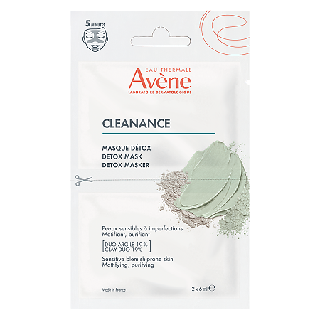 Изображение товара Avene Cleanance Маска-детокс для глубокого очищения кожи лица саше 6 мл 2 шт