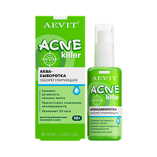 Купить Aevit Acnekiller Аквасыворотка себорегулирующая для лица 10+ 40 мл 1 шт цена