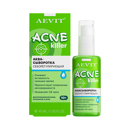 Изображение товара Aevit Acnekiller Аквасыворотка себорегулирующая для лица 10+ 40 мл 1 шт