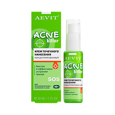 Купить Aevit Acnekiller Концентрированный крем точечного нанесения 10+ 30 мл 1 шт цена