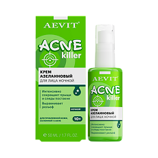 Купить Aevit Acnekiller Крем азелаиновый для лица против несовершенств ночной 10+ 50 мл 1 шт цена