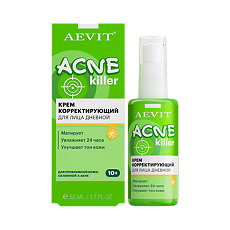 Купить Aevit Acnekiller Крем корректирующий для лица дневной 10 + 50 мл 1 шт цена