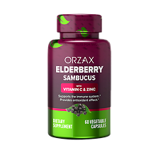 Купить Orzax Черная Бузина комплекс для иммунитета+витамин С и Цинк/Elderberry Sambucus капсулы массой 584,5 мг 60 шт цена
