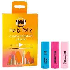 Купить Holly Polly Набор бальзамов для губ Candy Lip Balms (Мята, Шампанское,Клубника+сливки) 1 уп цена