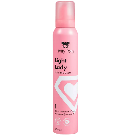 Изображение товара Holly Polly Мусс для волос Light Lady Естественный объем и легкая фиксация 200 мл 1 шт