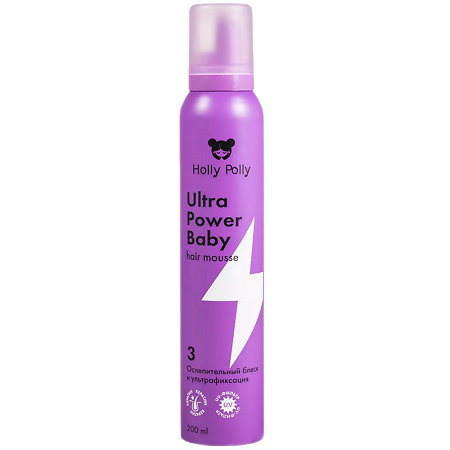 Изображение товара Holly Polly Мусс для волос Ultra Power Baby Ослепительный блеск и ультрафиксация 200 мл 1 шт