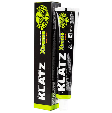 Klatz Зубная паста для активных людей X-treme Energy drink Женьшень 75 мл 1 шт