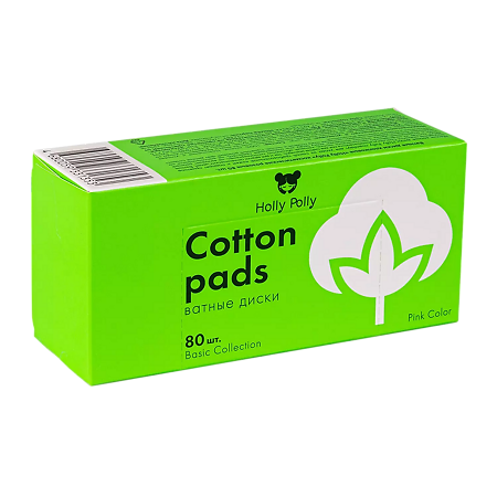 Holly Polly Ватные диски косметические розовые 80 шт