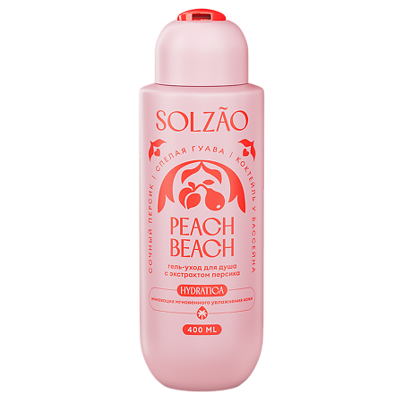 Гель для душа Solzao Peach Beach с экстрактом персика увлажняющий без сульфатов и парабенов 400 мл 1 шт