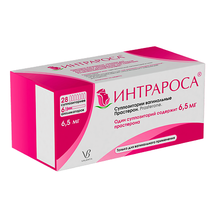 Интрароса суппозитории вагинальные 6,5 мг 28 шт в комплекте с аппликаторами 6 шт