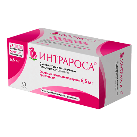 Интрароса суппозитории вагинальные 6,5 мг 28 шт в комплекте с аппликаторами 6 шт