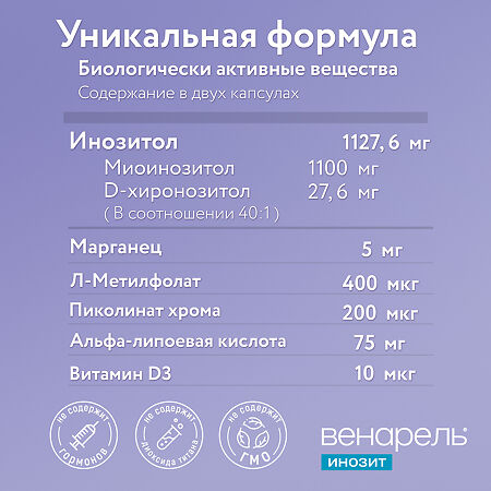 Венарель Инозит капсулы по 759 мг 60 шт