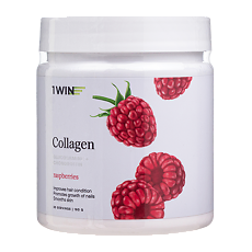 Изображение товара 1WIN Коллаген+Витамин С+Глюкозамин и Хондроитин / Collagen+Vitamine C +Glucosamine&Chondroitin Малина 180 г