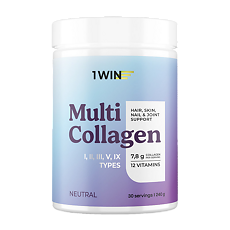 Купить 1WIN Мульти коллаген 1, 2, 3, 5 и 9 типа + витамин С / Multi collagen 1, 2, 3, 5 and 9 type + vitamin C Нейтральный банка 240 г цена