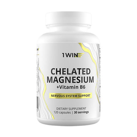1WIN Магния хелат + витамин B6 / Magnesium chelate + vitamin B6 капсулы массой 650 мг 120 шт