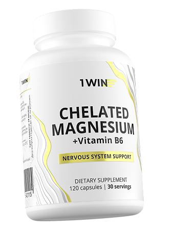 1WIN Магния хелат + витамин B6 / Magnesium chelate + vitamin B6 капсулы массой 650 мг 120 шт