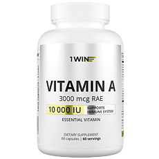 Купить 1WIN Витамин А 10000 МЕ / Vitamin А 10000 МЕ капсулы массой 380 мг 60 шт цена