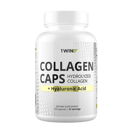 Изображение товара 1WIN Коллаген с витамином С и гиалуроновой кислотой / Сollagen with Vitamin C and Hyaluronic acid капсулы массой 440 мг 155 шт