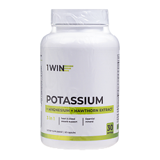 Изображение товара 1WIN Калий+магний+экстракт боярышника / Potassium+magnesium+hawthorn extract капсулы массой 860 мг 60 шт