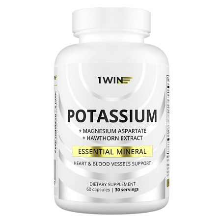 Изображение товара 1WIN Калий+магний+экстракт боярышника капсулы 860 мг 60 шт Россия