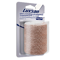Купить Luxsan Бинт самофиксирующийся медицинский на полипропиленовой основе бежевый 8см х 4м 1 шт цена