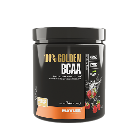Макслер 100% Голден БЦАА вкус клубники / Maxler 100% Golden BCAA Strawberry flavor порошок по 210 г 1 шт