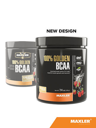 Макслер 100% Голден БЦАА вкус клубники / Maxler 100% Golden BCAA Strawberry flavor порошок по 210 г 1 шт
