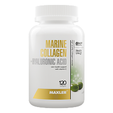 Купить Макслер Морской Коллаген Гиалуроник асид комплекс / Maxler Marine Collagen Hyaluronic Acid Complex капсулы по 975 мг 120 шт цена