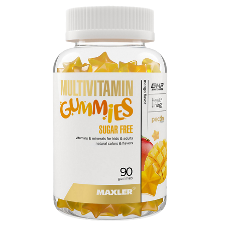 Макслер Мультивитамин Гаммиз вкус манго / Maxler Multivitamin Gummies Mango flavor жевательная конфета по 2 г 90 шт