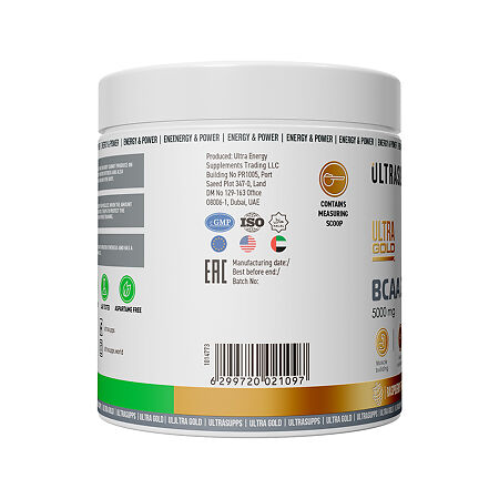 Ультрасаппс Ультра Голд БЦАА 2:1:1 / Ultrasupps Ultra Gold BCAA 2:1:1 Raspberry порошок со вкусом малины массой 300 г 1 шт