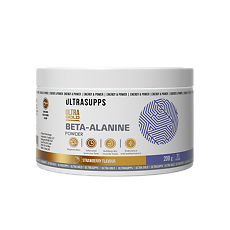 Купить Ultrasupps Ультра Голд Бета-Аланин / Ultra Gold Beta-Alanine Strawberry со вкусом клубники порошок массой 200 г 1 шт цена