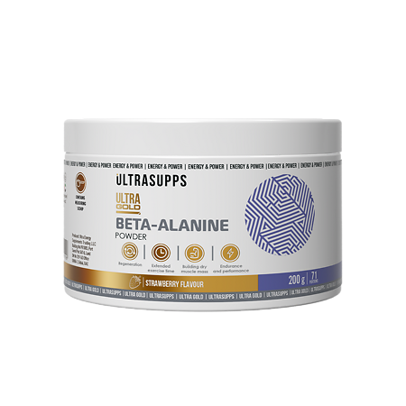 Ультрасаппс Ультра Голд Бета-Аланин / Ultrasupps Ultra Gold Beta-Alanine Strawberry порошок со вкусом клубники массой 200 г 1 шт
